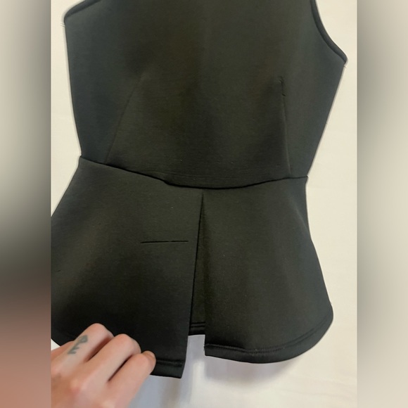 Monteau Black Peplum Top - Picture 3 of 7